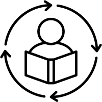 person reading book icon